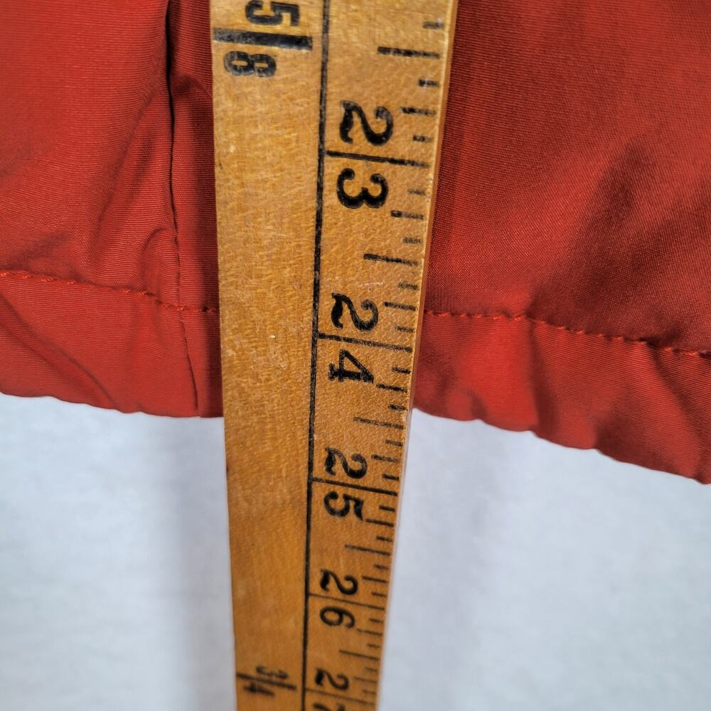 Athleta Womens Quilted Down Faux Fur Hooded Puffer Vest Size XS Orange Hiking - Picture 10 of 11